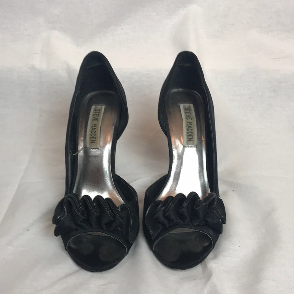 Black Satin Heels